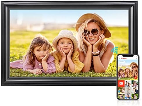 CANUPFARM Digital Picture Frame, Smart WiFi 10,1 polegadas de moldura digital com 1280 x 800 ips touchscreen, armazenamento