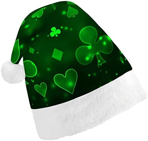 Símbolos de raster verde Playing Cards Chapéu de Natal Engraçado Papai Noel Chapé