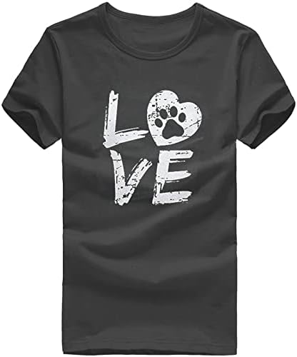 Paw Love Shirt Dog Lover T-shirts for Women PAW Print Heart Camise