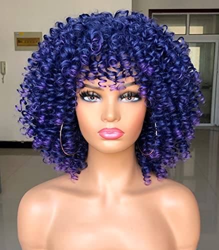 Perucas de Curly Afro mais bonitas com franja para mulheres negras peruca curly para desgaste diário