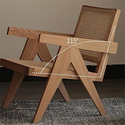 Niuyao Accent Chair Tradicional Poltrona de Living Wood em Rattan Low Chair for Living Room Dining