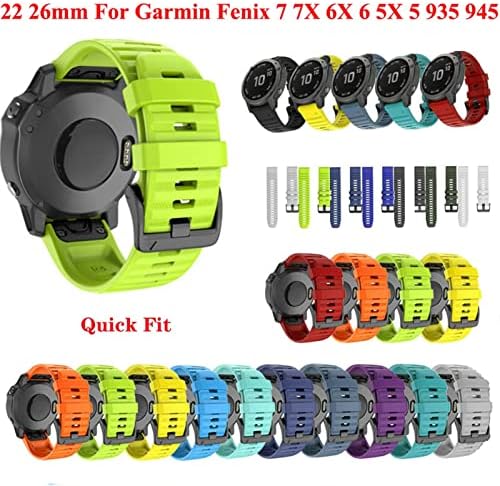 Buday 26 20 20 mm Silicone Redunda rápida faixa de vigilância para Garmin Fenix ​​7x 6x Watch EasyFit