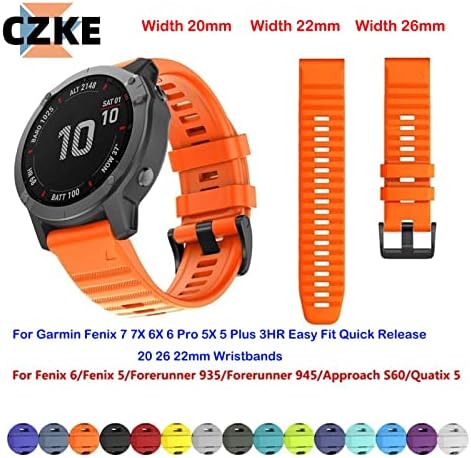 Puryn Silicone Smart Watch Band para Garmin Fenix ​​7 7x 7s 6x 6 Pro 5x 5 mais 3HR FASE FIT RELUMENTO