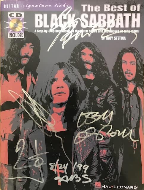 Revista Black Sabbath Band Autograph com certificado de autenticidade
