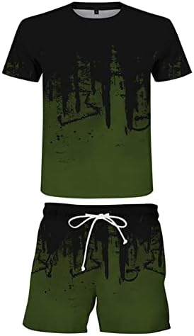 Masculino corante de tinta curta de manga curta Tops de verão e shorts Conjuntos de esportes de tamanho