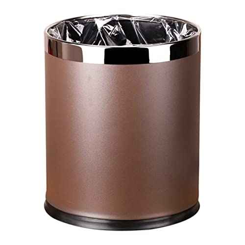 Lixo de lixo de cozinha lixo pode metal de luxo redondo lixo lata lata de escritório em casa