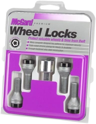 McGard 27326 Black Bolt Style Cone Seat Wheel Lock Conjunto, 4 travas / 1 tecla