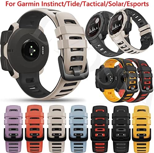 Ezzon Silicone Watch Bands tiras para Garmin Instinct Smart Watch Relógio de 22mm Banda de substituição Pulseira