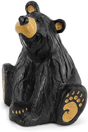 Demdaco Jenny Sitting Bear Midnight Black 11 x 9 Resina Stone Colecionável estatueta