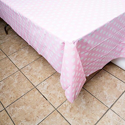 Indústrias únicas cobertas de mesa de plástico retangulares, 54 x 108, rosa claro