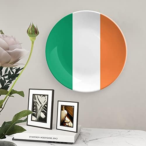 Placas decorativas de china de osso da bandeira da Irlanda com ornamentos pendurados em pratos de