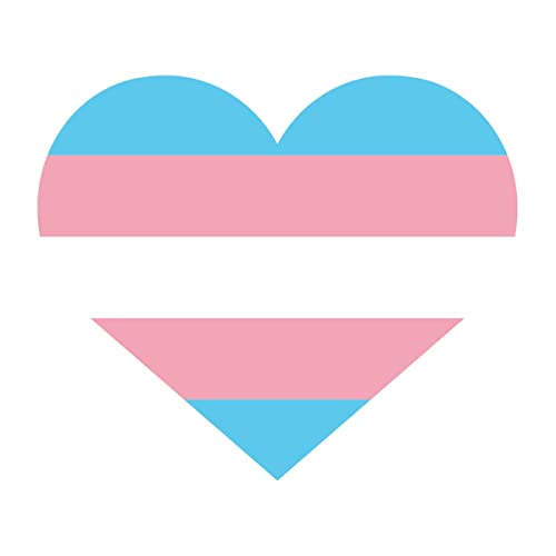 Tattoos temporários do coração da bandeira transgênero | 25 pacote | Pela segura | Feito nos