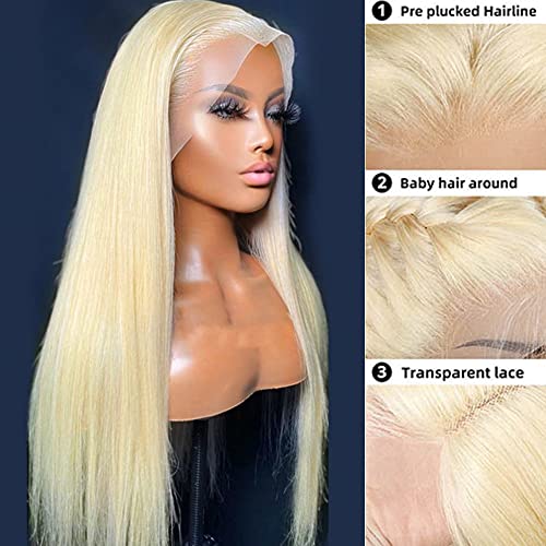 BEGROT 613 Lace Front peruca loira reta renda frontal peruca pré -arrancada com cabelos de bebê 13x2.5 180 Densidade