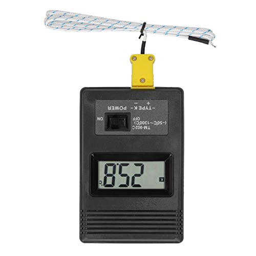 Medidor de temperatura digital fafeicy, termômetro de ambiente de exibição LCD ABS, -50 a 1300, com sonda TP -02, para tanques de peixes, piscinas, fornos, TM902C, testadores e detectores