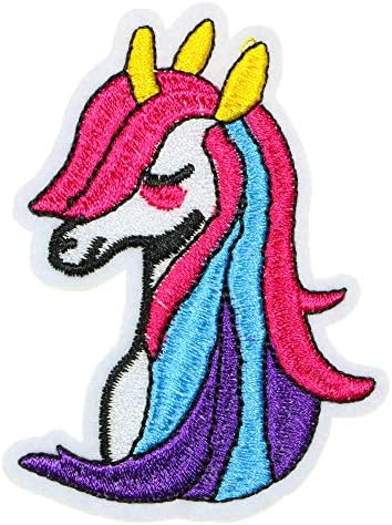 JPT - Unicorn fofo de desenho animado do arco -íris Kids Kids Appliques Bordiques Ferro/Sew On Patches