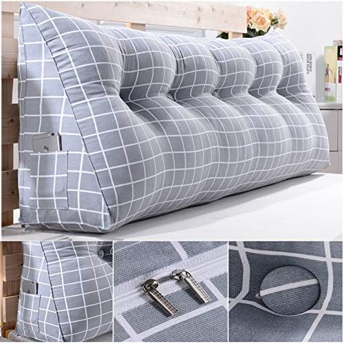 Travesseiro de leitura triangular de topo, grande travesseiro de backrest suportamento de posicionamento de cabeceira almofada de cunha para sofá-cama beliche bunk-q 47x18x8inch
