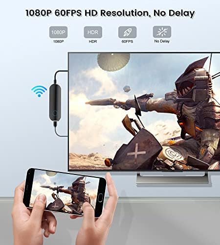 Adaptador de exibição sem fio, cabo HDMI sem fio para iPhone para TV, adaptador HDMI para iPhone/iPad/MacBook