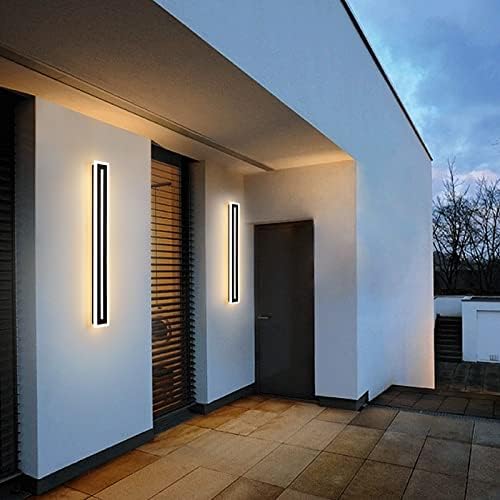 Qhiuat arredora de parede externa 24w luz de parede moderna 35,4 polegadas argamassa iluminação de parede LED