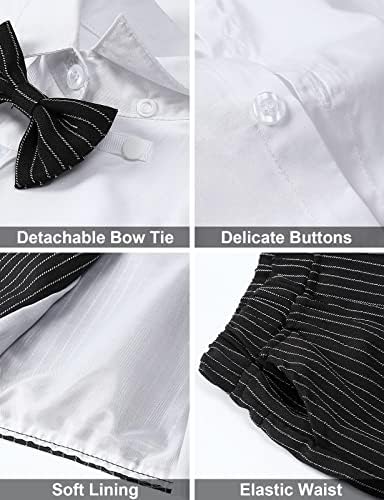 A&J Design Baby & Toddler Boys Gentleman Terno, shorts 3pcs Conjuntos de camisas e colete e shorts