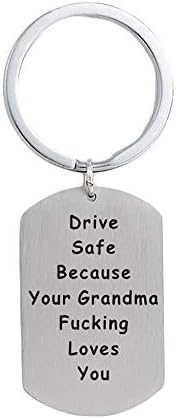 Hibetek Filha filho Presente Chaveiro Driver Safe Keychain Fodendo te amo da mãe pai