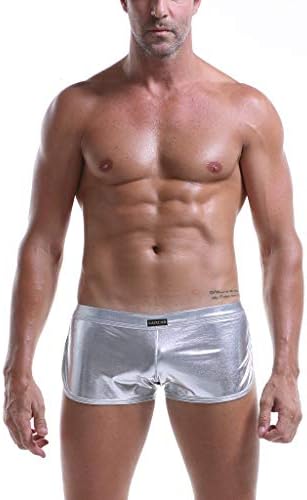 Boxeadores para homens de couro de couro imitação imitação sexy calça laca Sexia Mustants Men's Underwear
