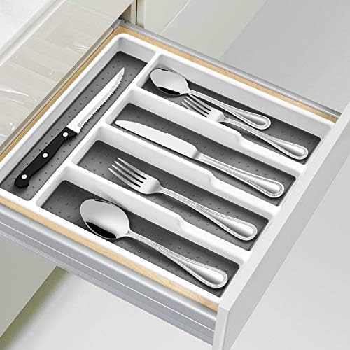 Homikit 72 peças conjunto de talheres com facas de bife e organizador de bandeja de utensílios, utensílios