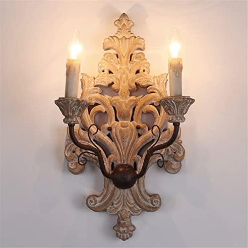 Irdfwh de escultura em madeira sólida vintage fez lâmpada de parede sala de estar na sala de jantar corporador