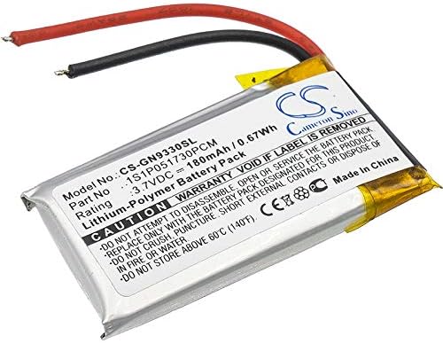 Substituição de bateria de 180mAh para GN GN9330 NETCOM 9330 1S1P051730PCM