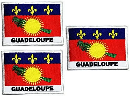 Conjunto de bandeira do país Guadalupe. Patches Guadaloupe Flag National Sew Iron em Appliques Patch Casa