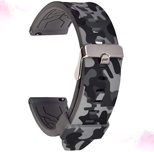 UkCoco Watch Bands Bandas Silicone Camouflage Substituição de pulseira Strapa rápida Liberação de substituição ajustável Strap para relógio inteligente Relógio comum 20mm 22mm
