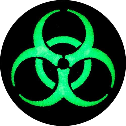 Ferro de biohazard de poeira gráfica no logotipo de patch bordado Símbolo de símbolo de perigo Radiação zumbi