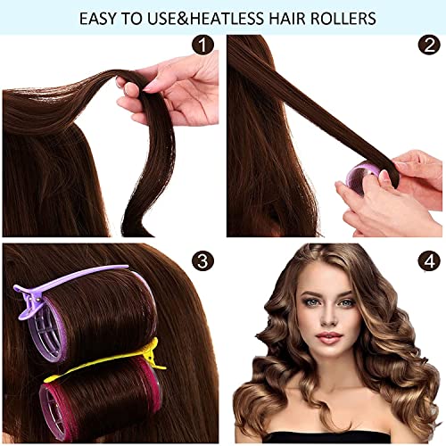 Rolos de cabelo jumbo conjunto rolos de cabelo galhos para cabelos longos sem rolos de cabelo de calor