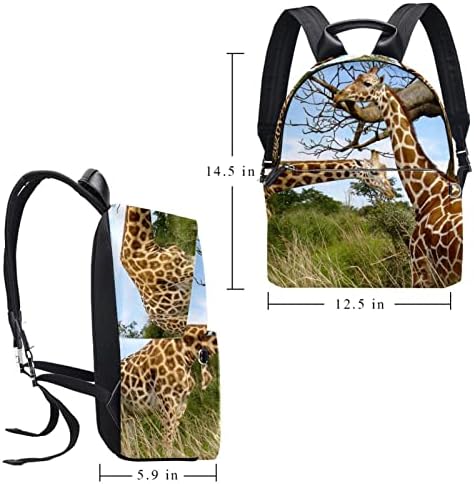 Tbouobt Leation Travel Mackpack Laptop Laptop Casual Mochila Para Mulheres Homens, Animal Duas Girafas