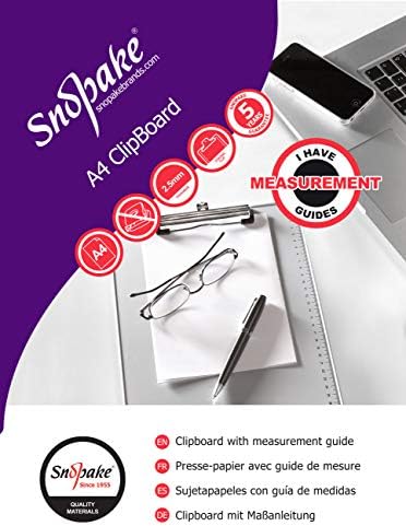Snopake A4 Metallic Boardboard com clipe de serviço pesado e guia de medição [prata metálica] 15788
