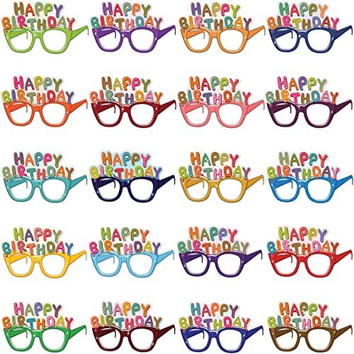 Feliz Aniversário Photo Booth Props Glasses - 20 -PACK Funny Birthday Party Glasses para Fotos