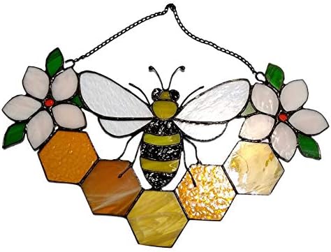 Htdbkdbk Bee & Honey Hanging Decor, Queen & Bee Protect Honey SunCatcher Decor Pingente, Happy Bee's Day