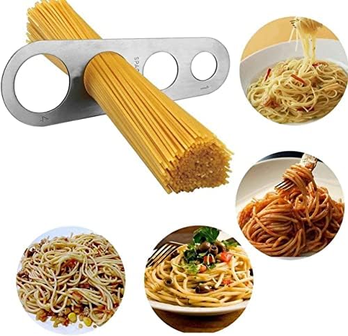 Pacote de 2 Ferramenta de medição de massas de espaguete em aço inoxidável com 4 porção de porção para medir