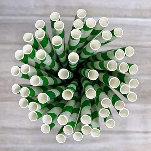 Pertos de papel listrado verdes - Listra branca verde - Arrenamento de Aniversário de Christmas St Patrick