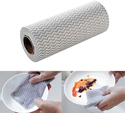 Almofadas de limpeza de pratos doiTool, 50pcs/ roll mutipurposes lenim com limpeza de toalhetes