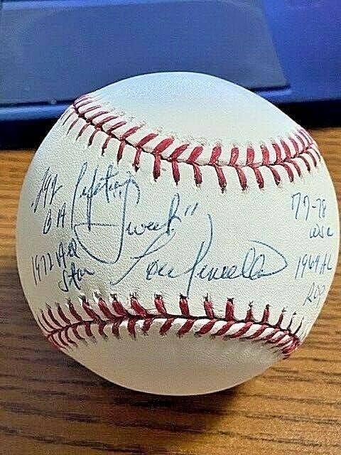 Sweet Lou Piniella 5 Assinado OML autografado OML Baseball! Yankees! Steiner Stat Ball - Bolalls autografados