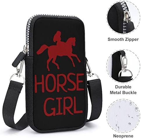 Horse Girl Small Celle Phone Purs Storage Bag Mini Messenger ombro da carteira