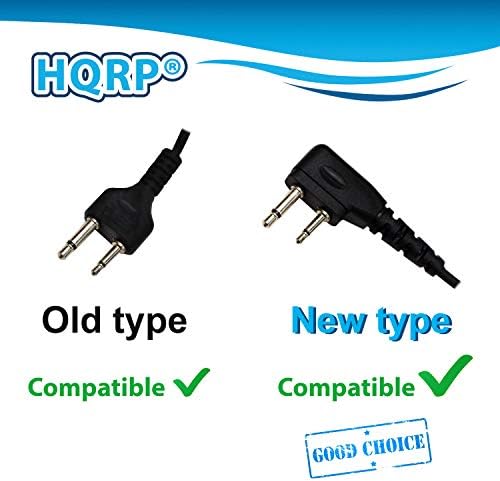 2x HQRP 2 PIN do tubo acústico Headsets MIC Compatível com ICOM IC-H12, IC-H16, IC-H2, IC-H6, IC-J12 + HQRP