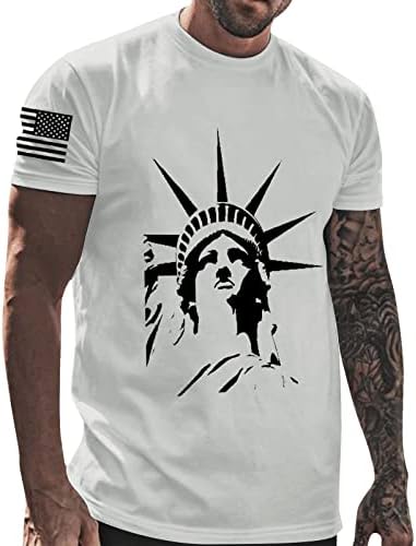 Camiseta de verão bmisegm camiseta masculina masculina bandeira do dia da independência