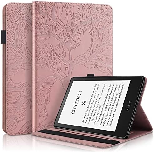 Jnshz para Kindle Paperwhite 5 Signature Edition 11th GEN Cover 3d Tree Arreged Silicone Tampa para Kindle Paperwhite 6.8 polegadas 2021 Tampa do suporte E-Reader, Rose Gold
