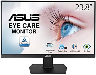 ASUS BE24EQK 23,8 ”Monitor de negócios com Webcam, 1080p Full HD IPS, Eye Care, DisplayPort HDMI,