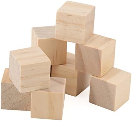 Lexinina 300 PCs 3/4 polegadas pequenos cubos de madeira, blocos de madeira inacabados de 2 cm, cubos