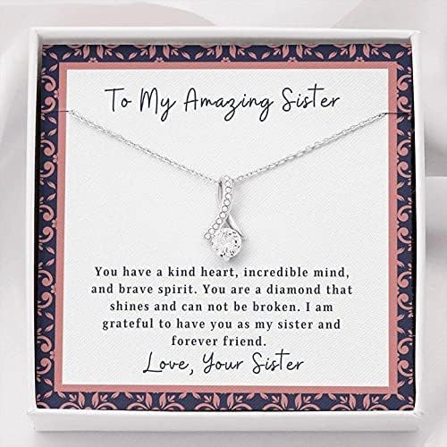 Colar artesanal - colar irmã - presente para irmã - colar de presente com cartão de mensagem para minha irmã - coração
