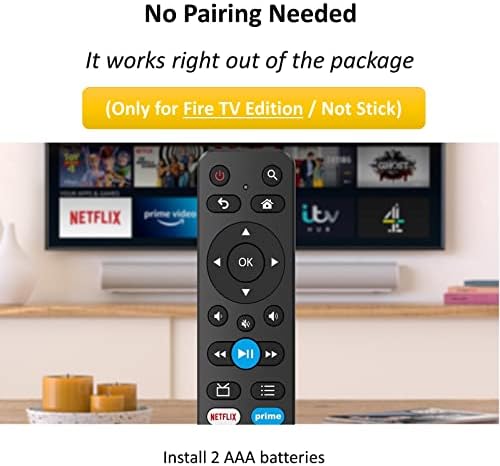 [Bundle] Remote + Glow Tampa para /Insignia/Toshiba Fire/Smart TV Edition [não para o Fire Stick]