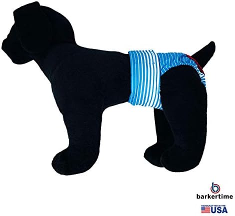 Blukertime Blue Stripes Premium Waterpersper Premium Dog Frelaper, XL, sem orifício de cauda - Feito nos EUA