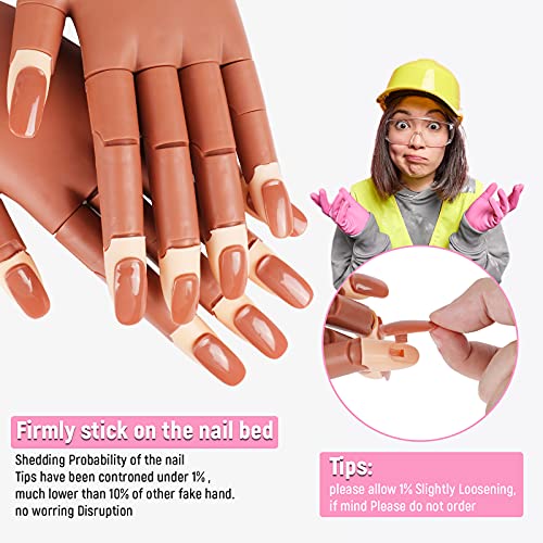 Practice Hand for Acrylic Nails Pratique as mãos, maniquin flexível de unha falsa com dicas de pregos de